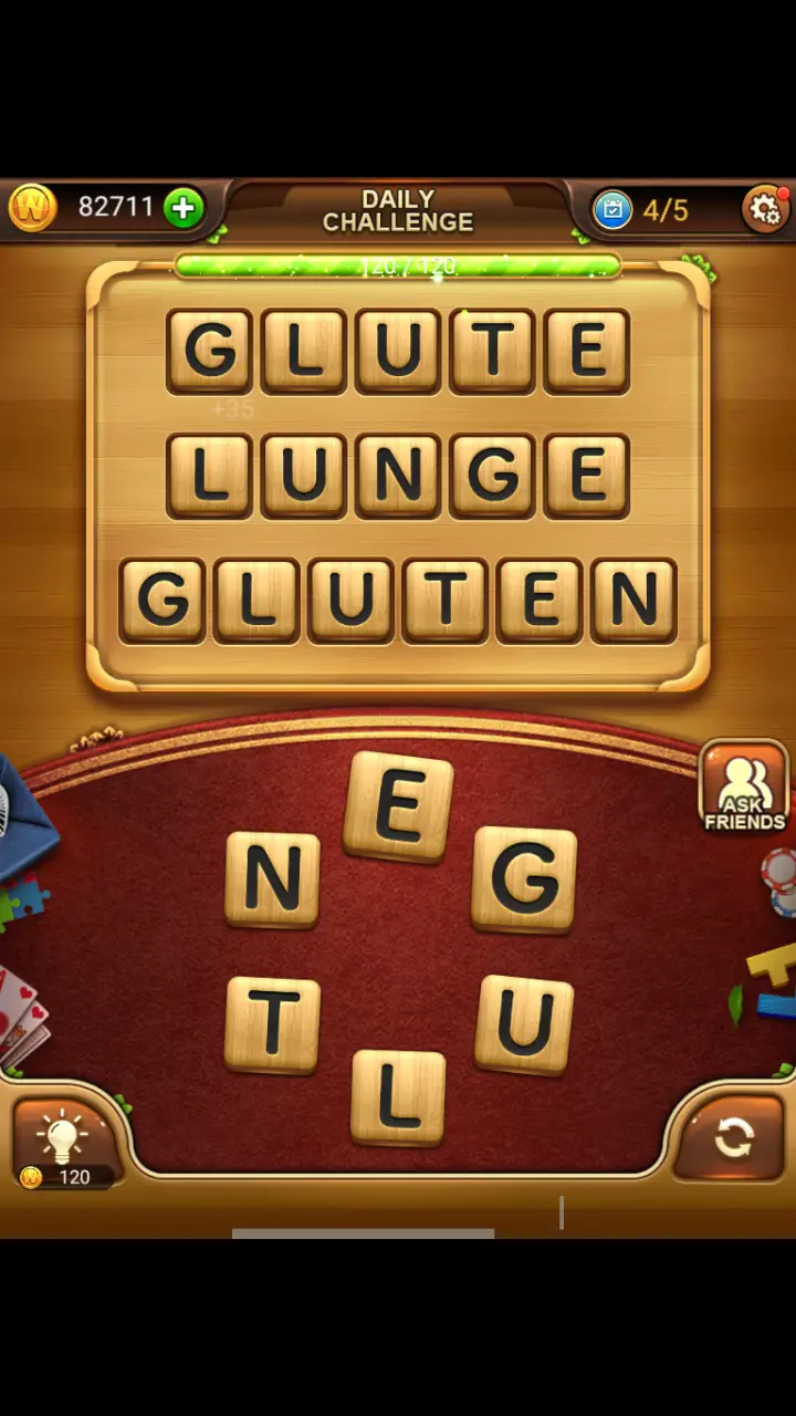 //appclarify.com/wp content/uploads/2018/06/Word Connect Daily June 17 2018 4 GLUTE LUNGE GLUTEN