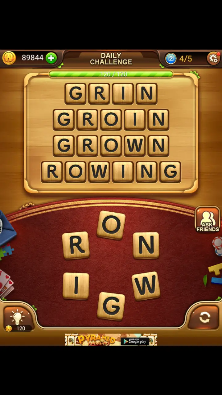 //appclarify.com/wp content/uploads/2018/07/Word Connect Daily July 11 2018 4 GRIN GROIN GROWN ROWING