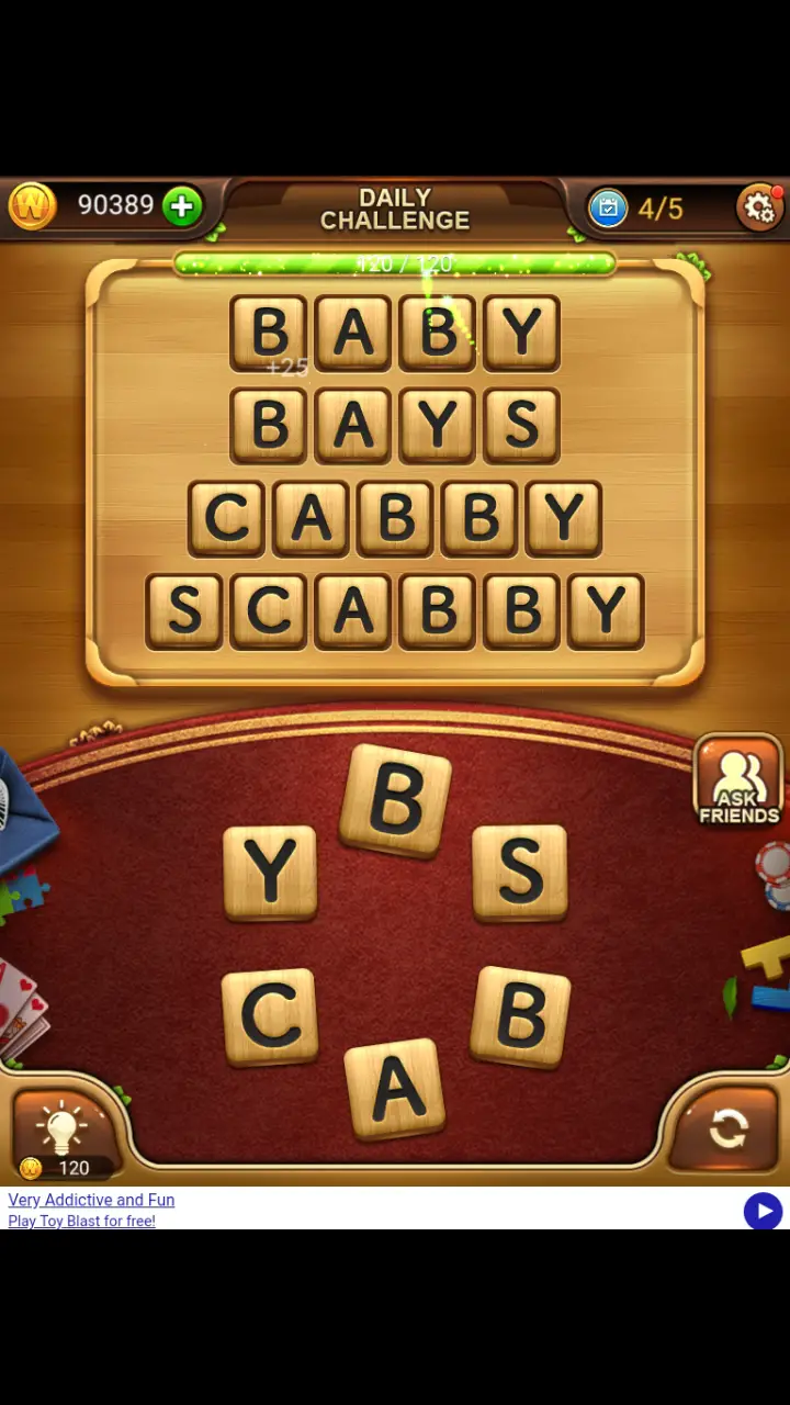 //appclarify.com/wp content/uploads/2018/07/Word Connect Daily July 13 2018 4 BABY BAYS CABBY SCABBY