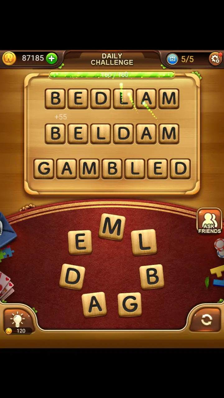 //appclarify.com/wp content/uploads/2018/07/Word Connect Daily July 2 2018 5 BEDLAM BELDAM GAMBLED