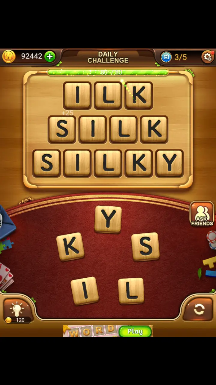 //appclarify.com/wp content/uploads/2018/07/Word Connect Daily July 20 2018 3 ILK SILK SILKY