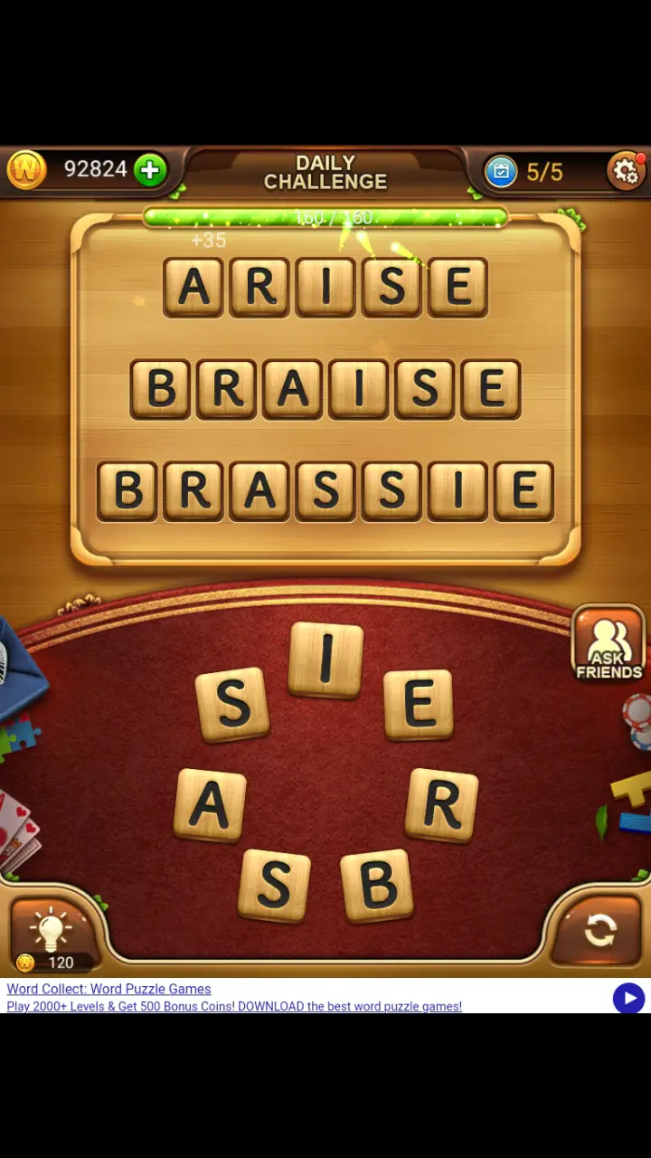 //appclarify.com/wp content/uploads/2018/07/Word Connect Daily July 21 2018 5 ARISE BRAISE BRASSIE