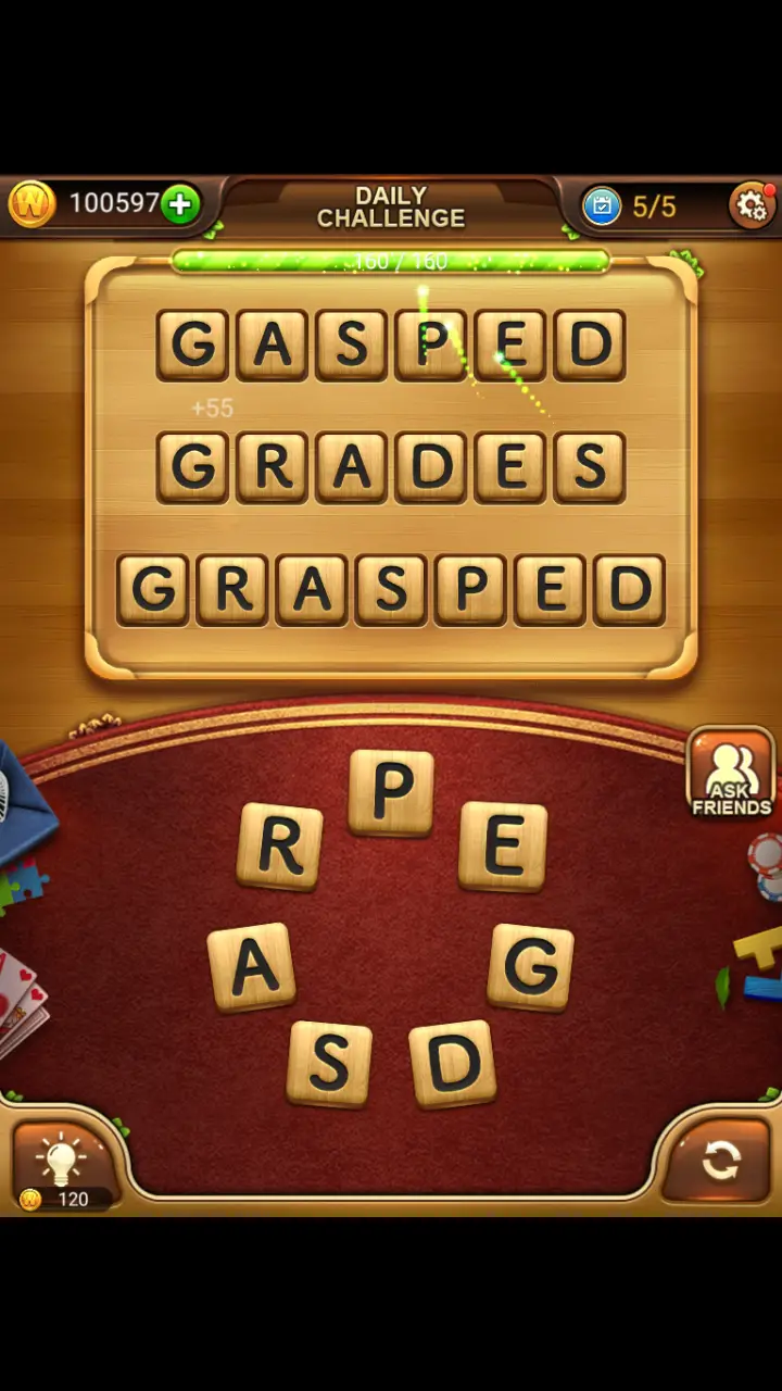//appclarify.com/wp content/uploads/2018/08/Word Connect Daily August 19 2018 5 GASPED GRADES GRASPED
