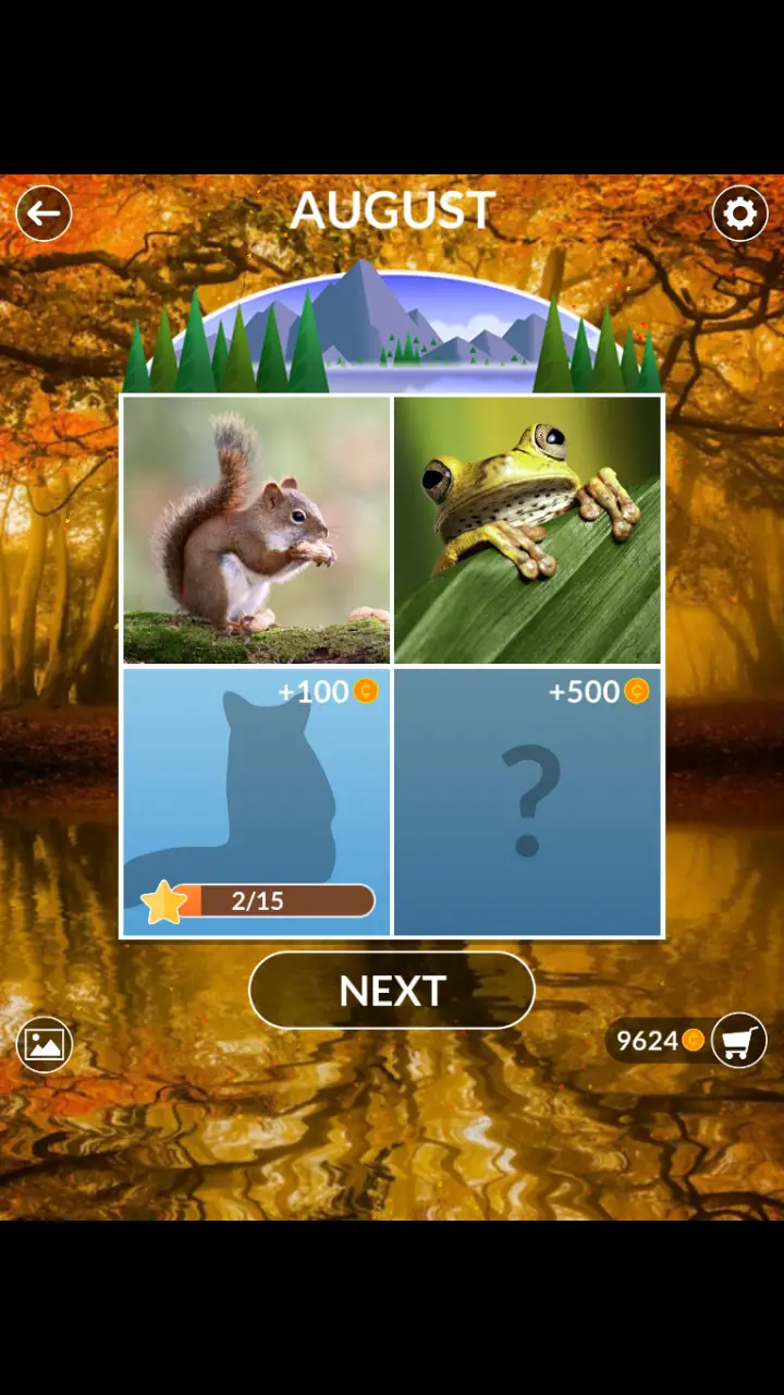 //appclarify.com/wp content/uploads/2018/08/Wordscapes Daily August 2018 2 badges SQUIRREL FROG