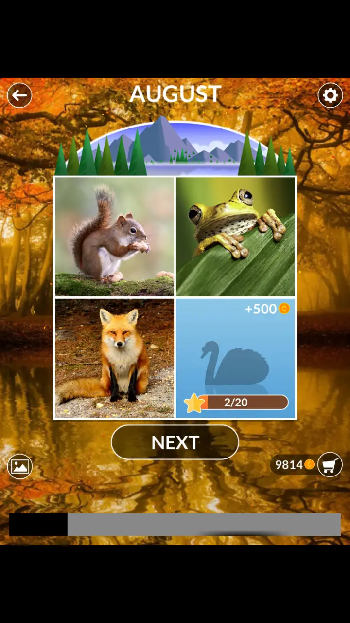 //appclarify.com/wp content/uploads/2018/08/Wordscapes Daily August 2018 3 badges SQUIRREL FROG FOX