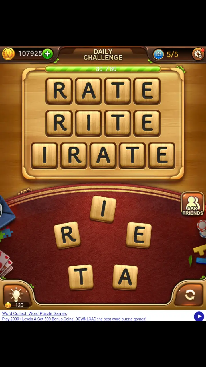 //appclarify.com/wp content/uploads/2018/09/Word Connect Daily September 12 2018 5 RATE RITE IRATE