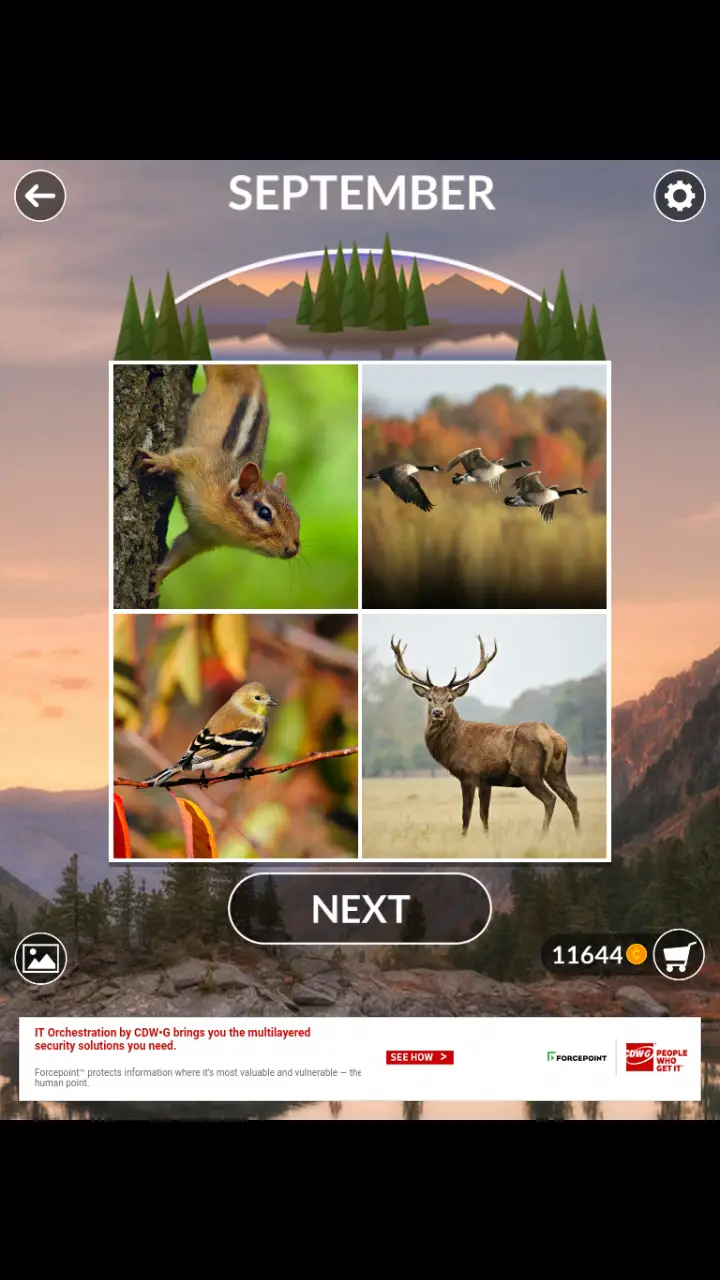 //appclarify.com/wp content/uploads/2018/09/Wordscapes Daily September 2018 4 badges CHIPMUNK GEESE SPARROW ELK