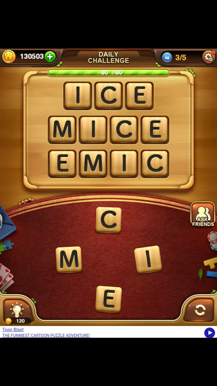 //appclarify.com/wp content/uploads/2018/11/Word Connect Daily December 1 2018 3 ICE MICE EMIC