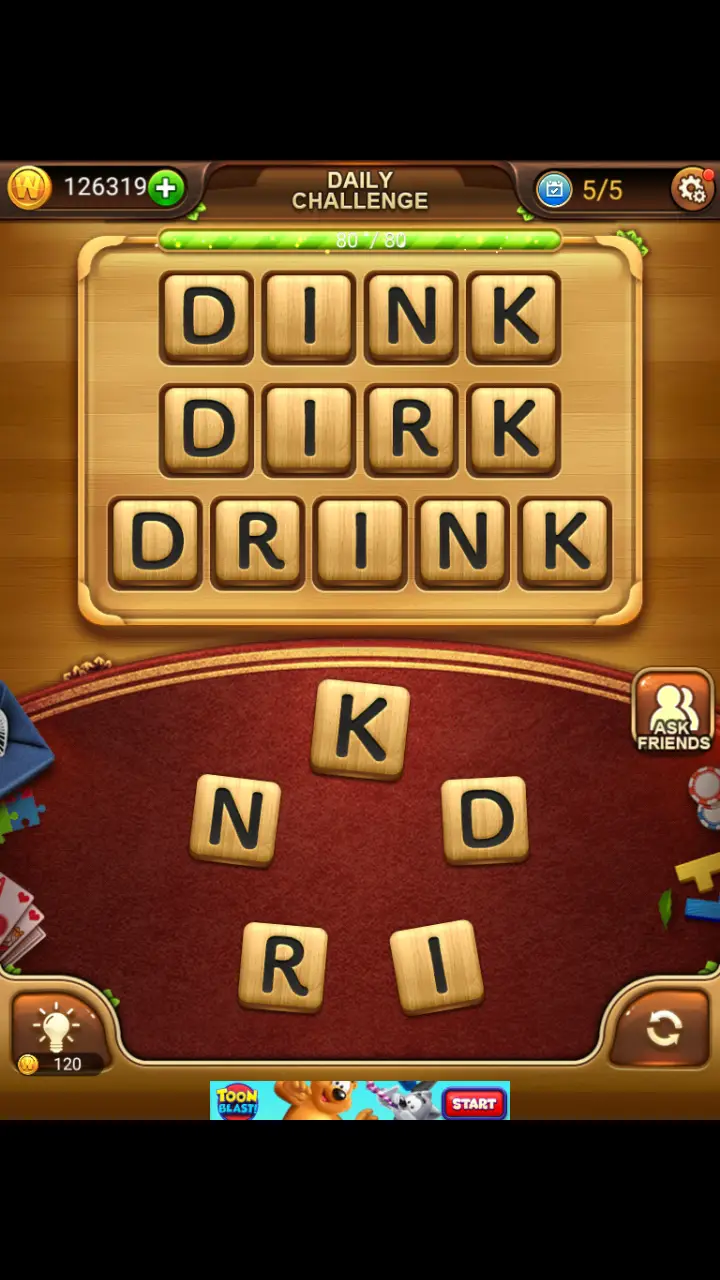 //appclarify.com/wp content/uploads/2018/11/Word Connect Daily November 14 2018 5 DINK DIRK DRINK