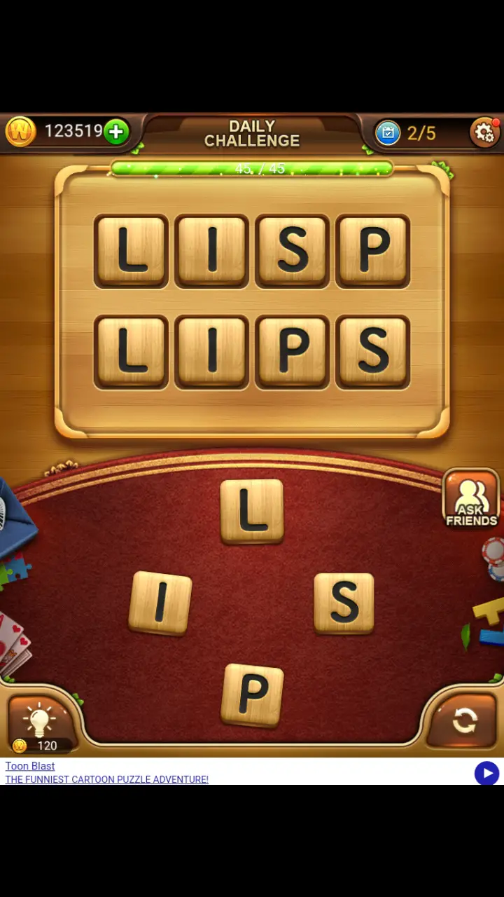 //appclarify.com/wp content/uploads/2018/11/Word Connect Daily November 4 2018 2 LISP LIPS