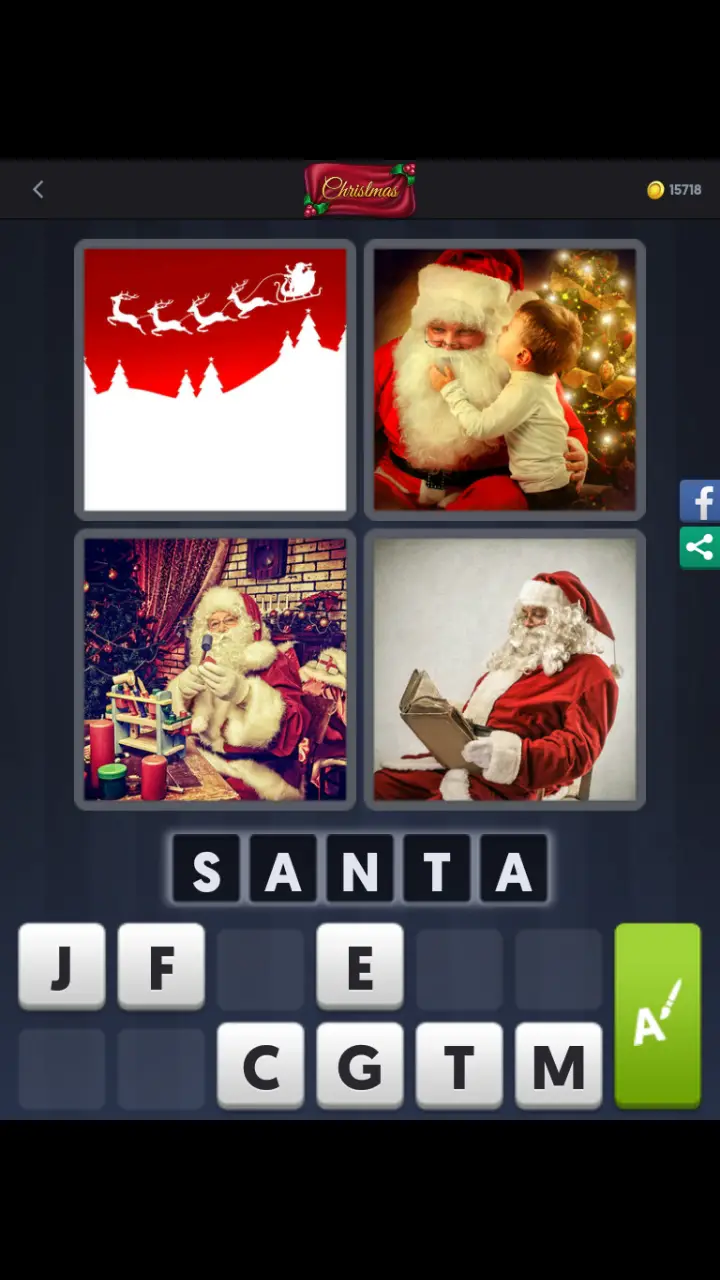 //appclarify.com/wp content/uploads/2018/12/4 Pics 1 Word Daily December 8 2018 Christmas SANTA