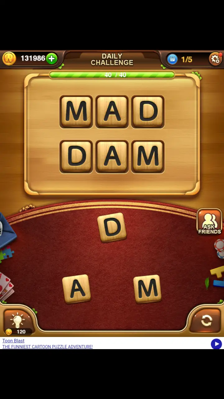 //appclarify.com/wp content/uploads/2018/12/Word Connect Daily December 7 2018 1 MAD DAM